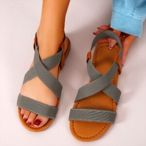 NWOT Sz 11 Sandals Women Anti Skidding Beach Women's Shoes Woman Cross Strap
